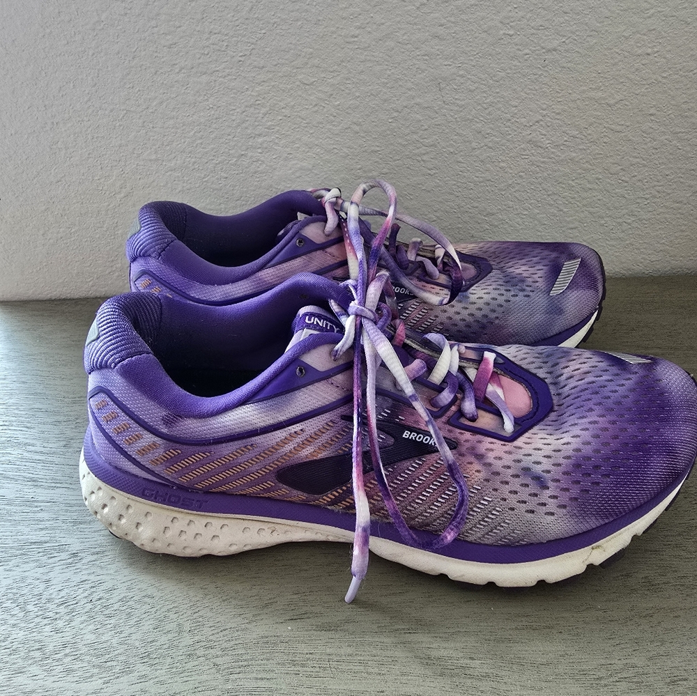 Brooks Ghost 12 Unity Running Shoes Women's Size 7.5 (EU 38.5) -Purple Tie-Dye